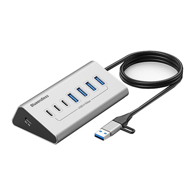 Blueendless Type-C / USB-C 2 in 1 Multifunctional HUB Docking Station US Plug, 7 Ports Hub, 10 Ports Hub