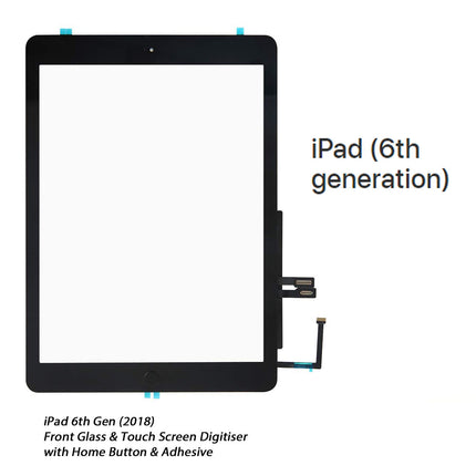 iPad 6th Generation (2018) Front Glass Digitiser Touch Screen with Adhesive